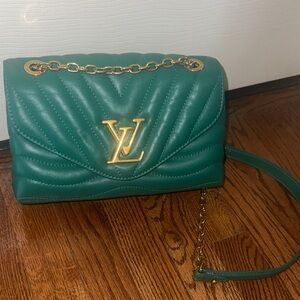 Louis Vuitton Teal Quilted Crossbody with Gold Chain
